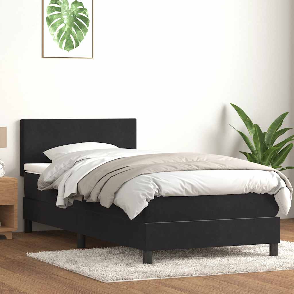 Box spring krevet s madracem crni 80 x 220 cm baršunasti