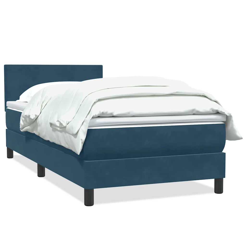 Box spring krevet s madracem tamnoplavi 80x220 cm baršunasti