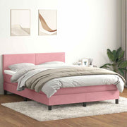 Box Spring krevet s madracem ružičasti 160x220 cm baršun