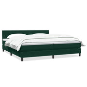 Box Spring krevet s madracem tamno zeleni 180x220 cm baršun