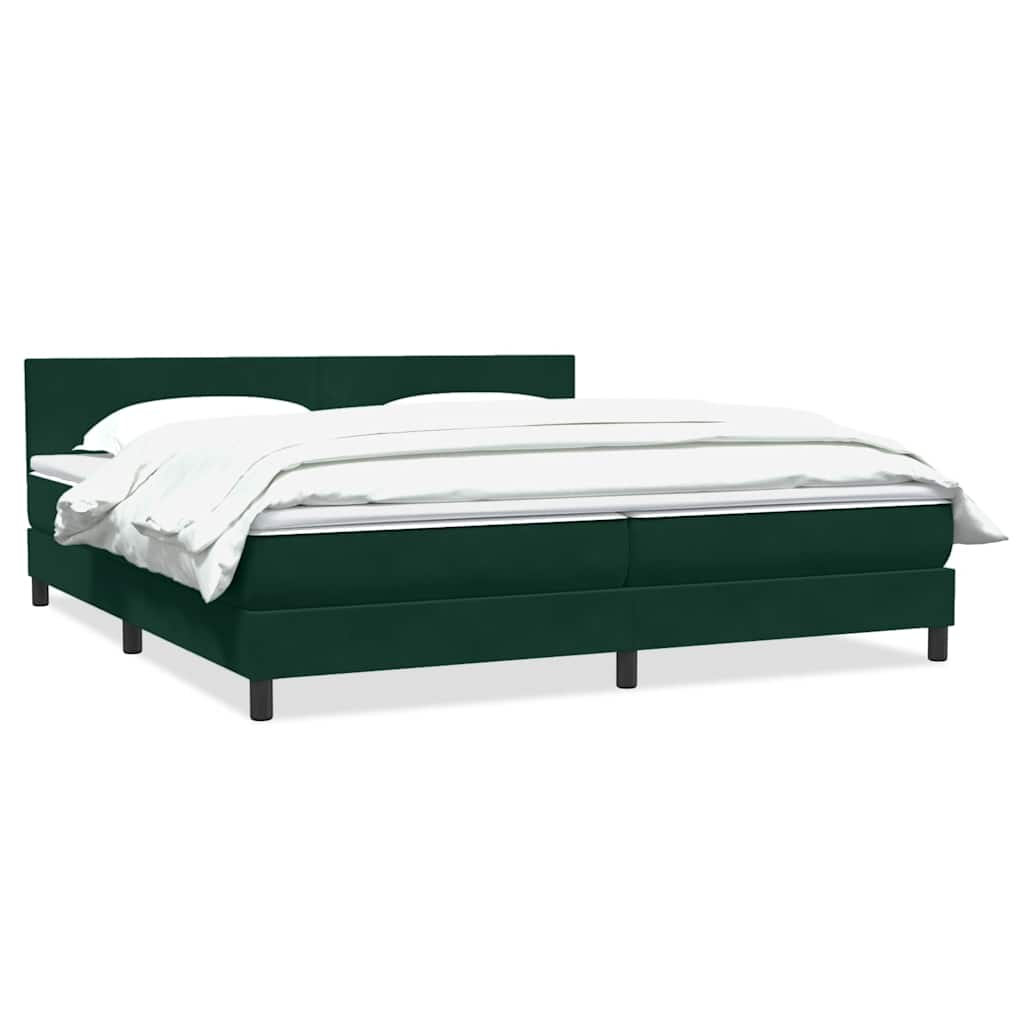 Box Spring krevet s madracem tamno zeleni 180x220 cm baršun