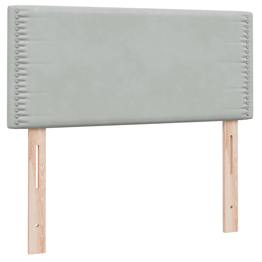 Box Spring krevet s madracem svijetlo sivi 90x210 cm baršun