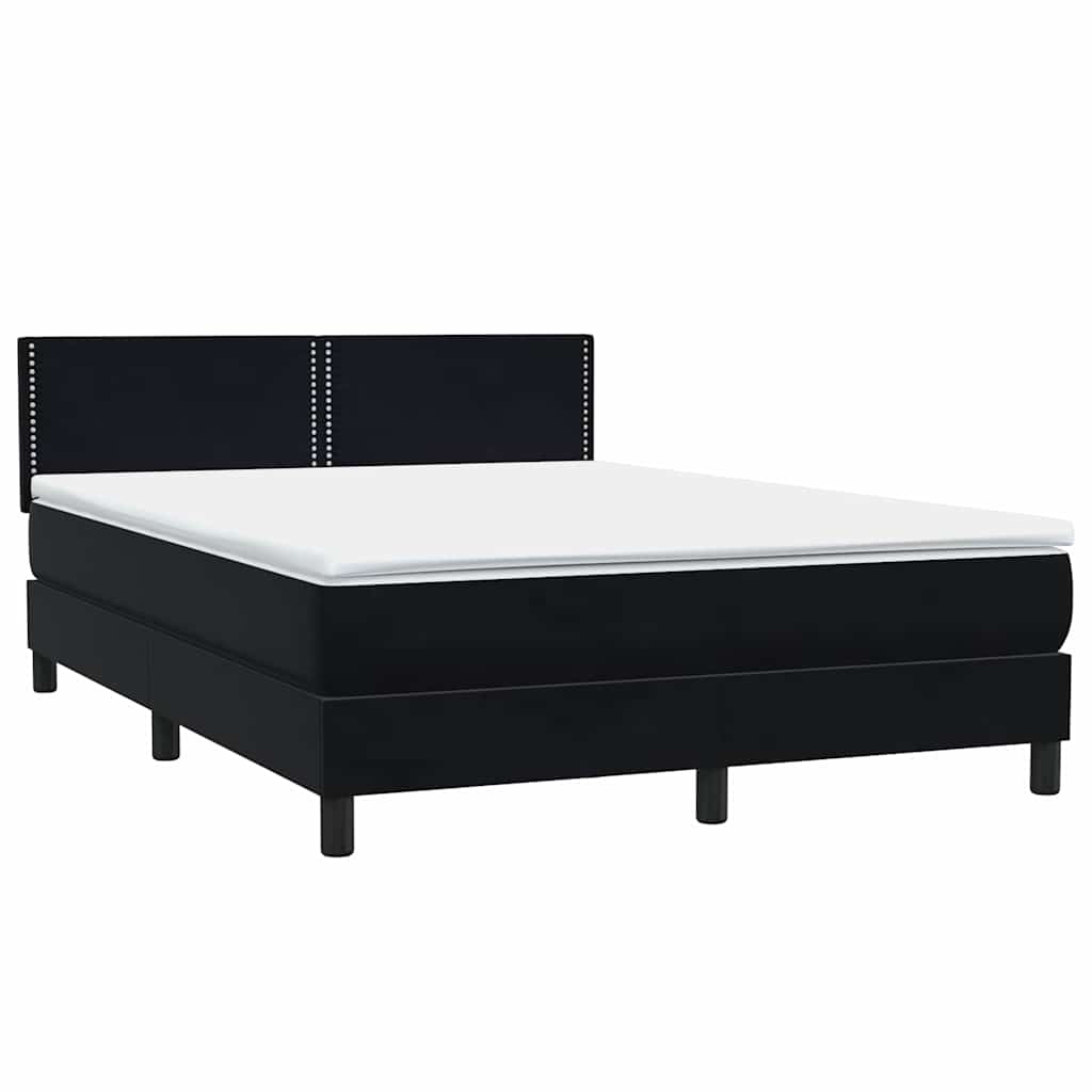 Box spring krevet s madracem crni 160x210 cm baršunasti
