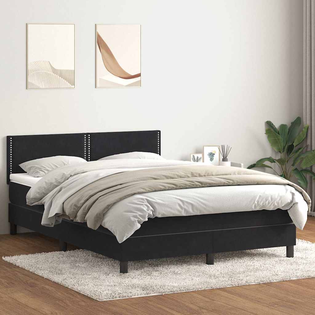 Box spring krevet s madracem crni 160x210 cm baršunasti