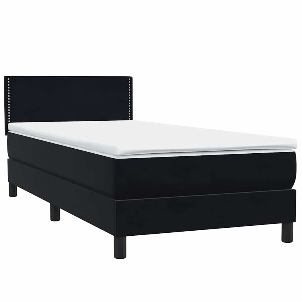 Box spring krevet s madracem crni 80 x 220 cm baršunasti