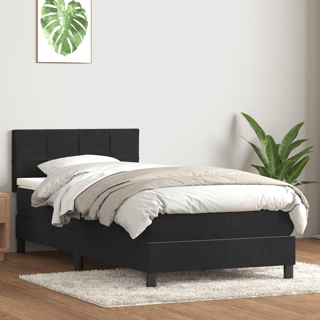 Box spring krevet s madracem crni 80 x 220 cm baršunasti