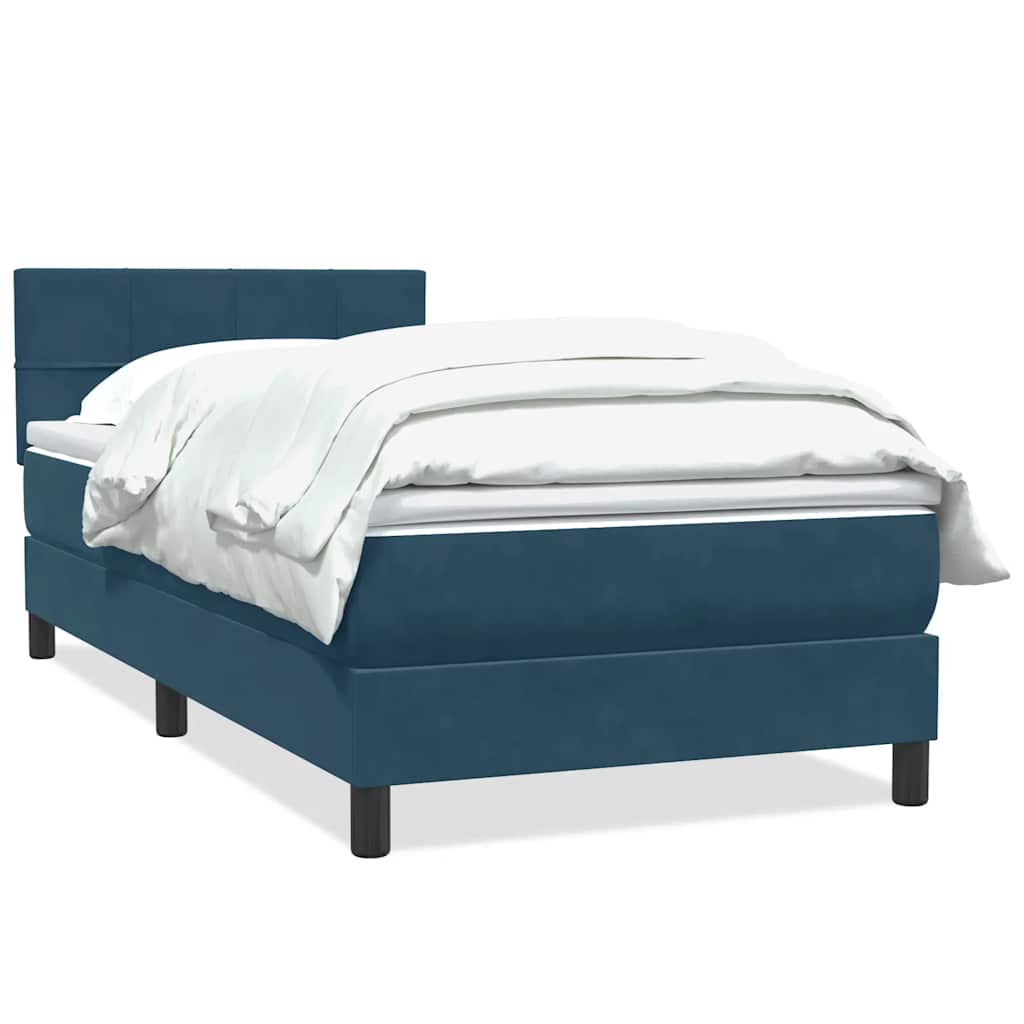 Box spring krevet s madracem tamnoplavi 80x220 cm baršunasti