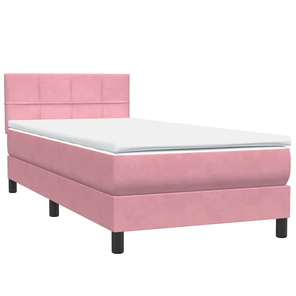 Box spring krevet s madracem ružičasti 80 x 220 cm baršunasti