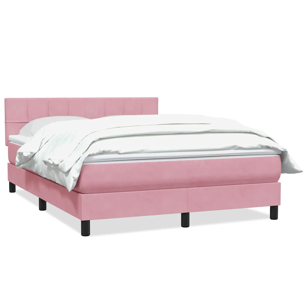 Box Spring krevet s madracem ružičasti 140x220 cm baršun