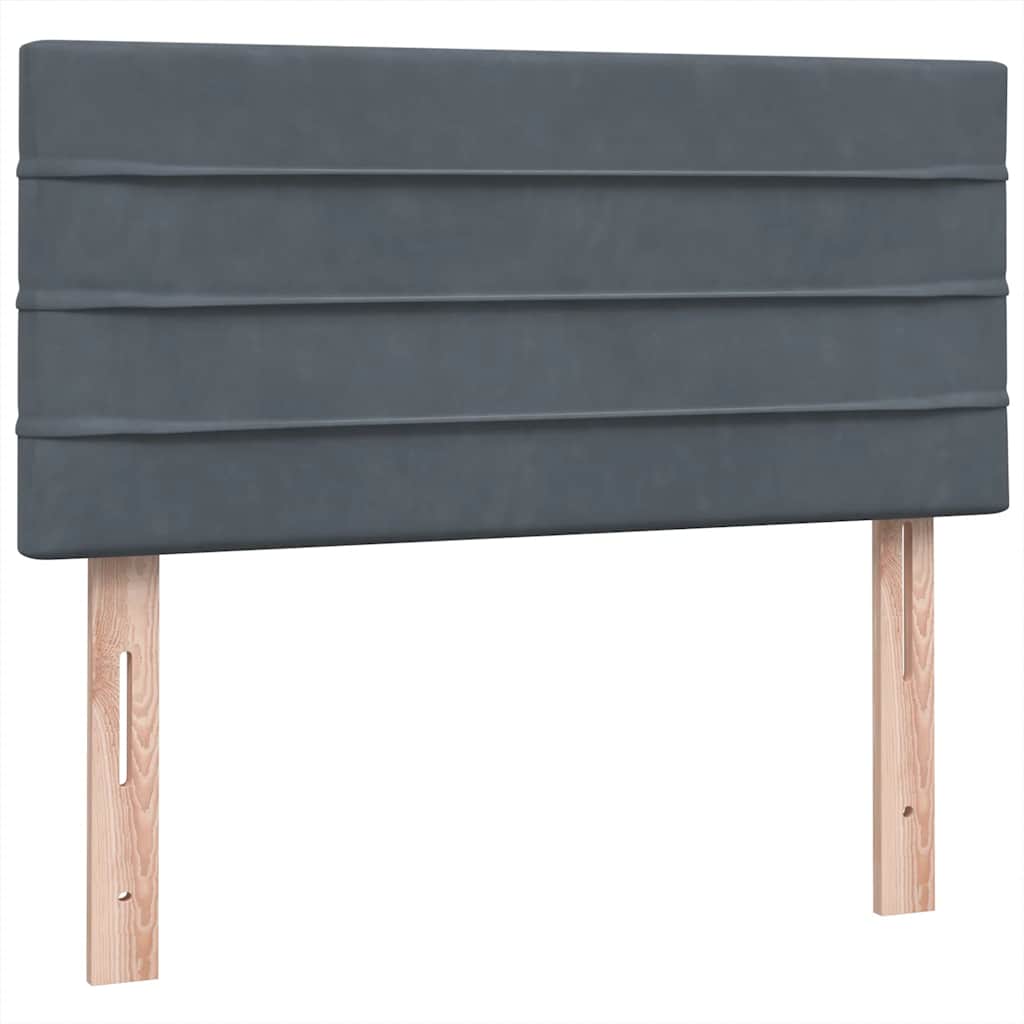 Box Spring krevet s madracem tamno sivi 80x210 cm baršun