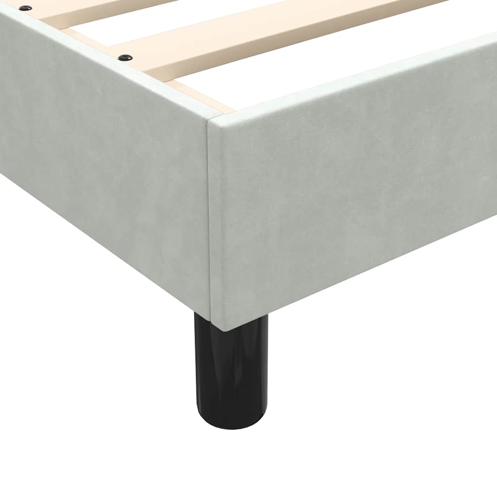 Box Spring krevet s madracem svijetlo sivi 90x210 cm baršun