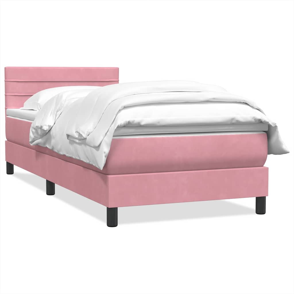Box Spring krevet s madracem ružičasti 90x210 cm samt