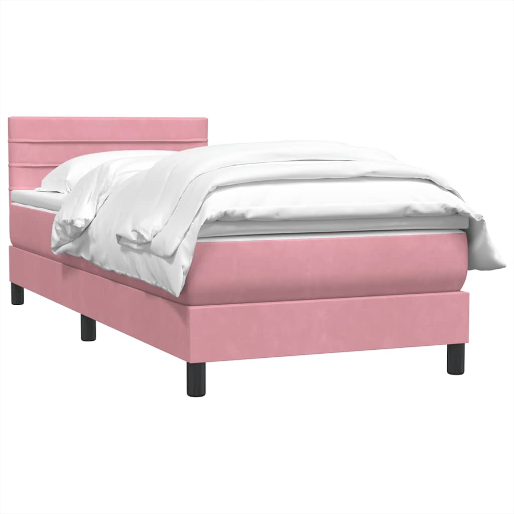 Box Spring krevet s madracem ružičasti 90x210 cm samt
