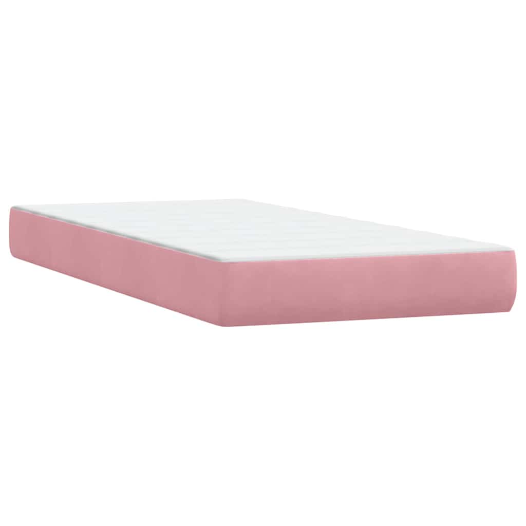 Box Spring krevet s madracem ružičasti 90x210 cm samt