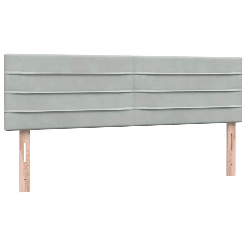 Krevet s oprugama i madracem svjetlosivi 160x210 cm baršunasti