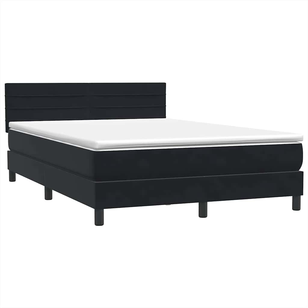 Box spring krevet s madracem crni 160x210 cm baršunasti