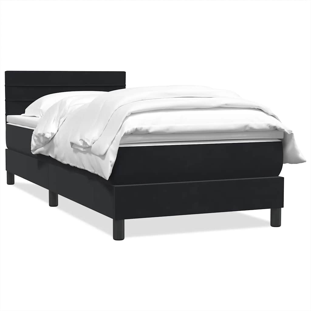 Box spring krevet s madracem crni 80 x 220 cm baršunasti