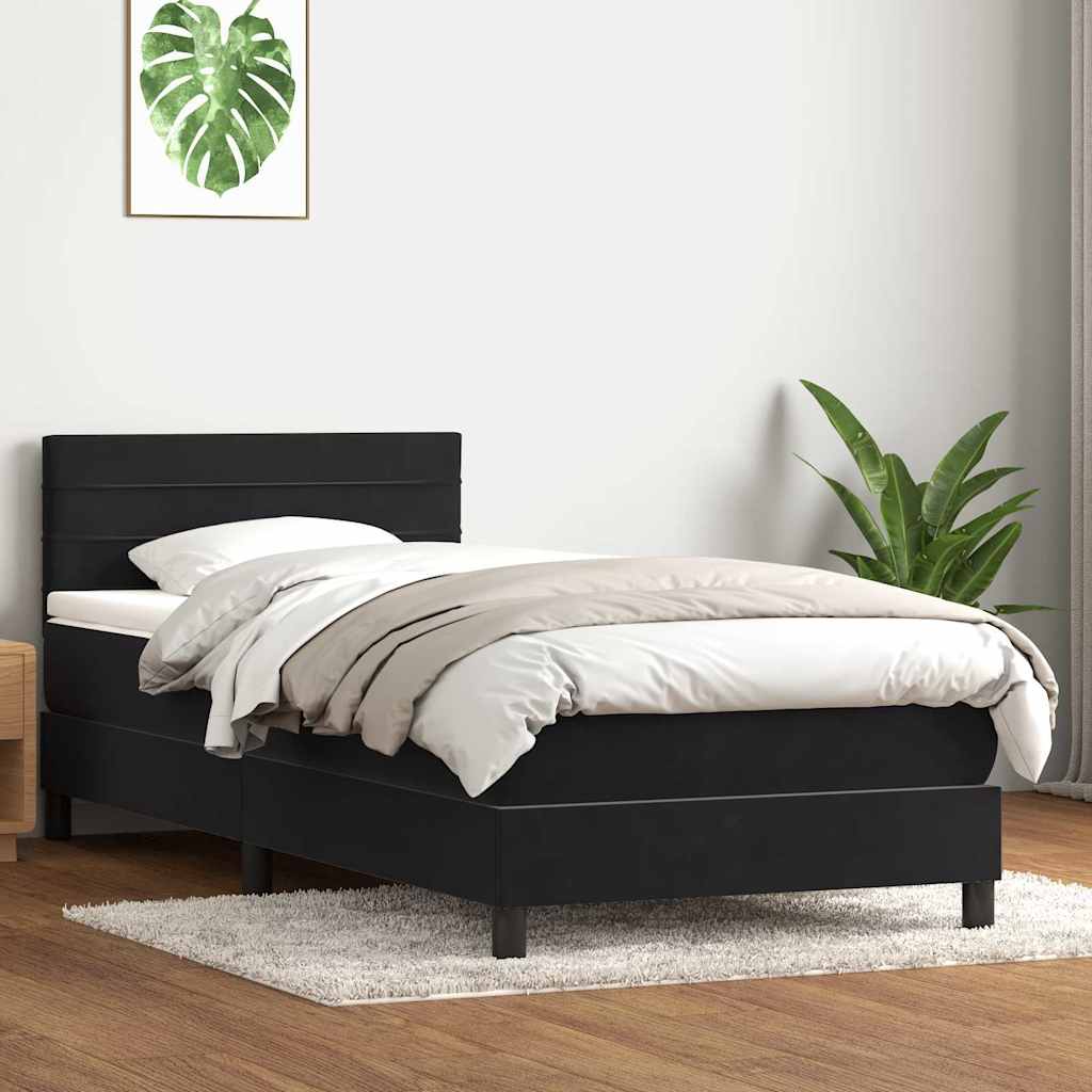 Box spring krevet s madracem crni 80 x 220 cm baršunasti