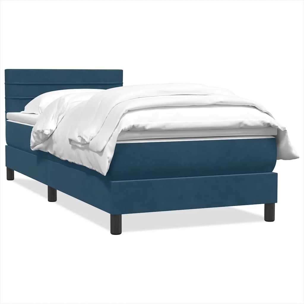 Box spring krevet s madracem tamnoplavi 80x220 cm baršunasti