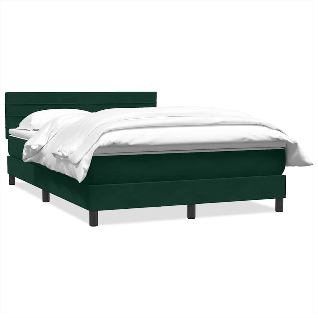 Box Spring krevet s madracem tamno zeleni 160x220 cm baršun
