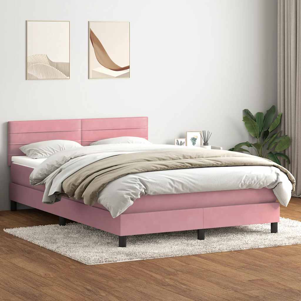 Box Spring krevet s madracem ružičasti 160x220 cm baršun