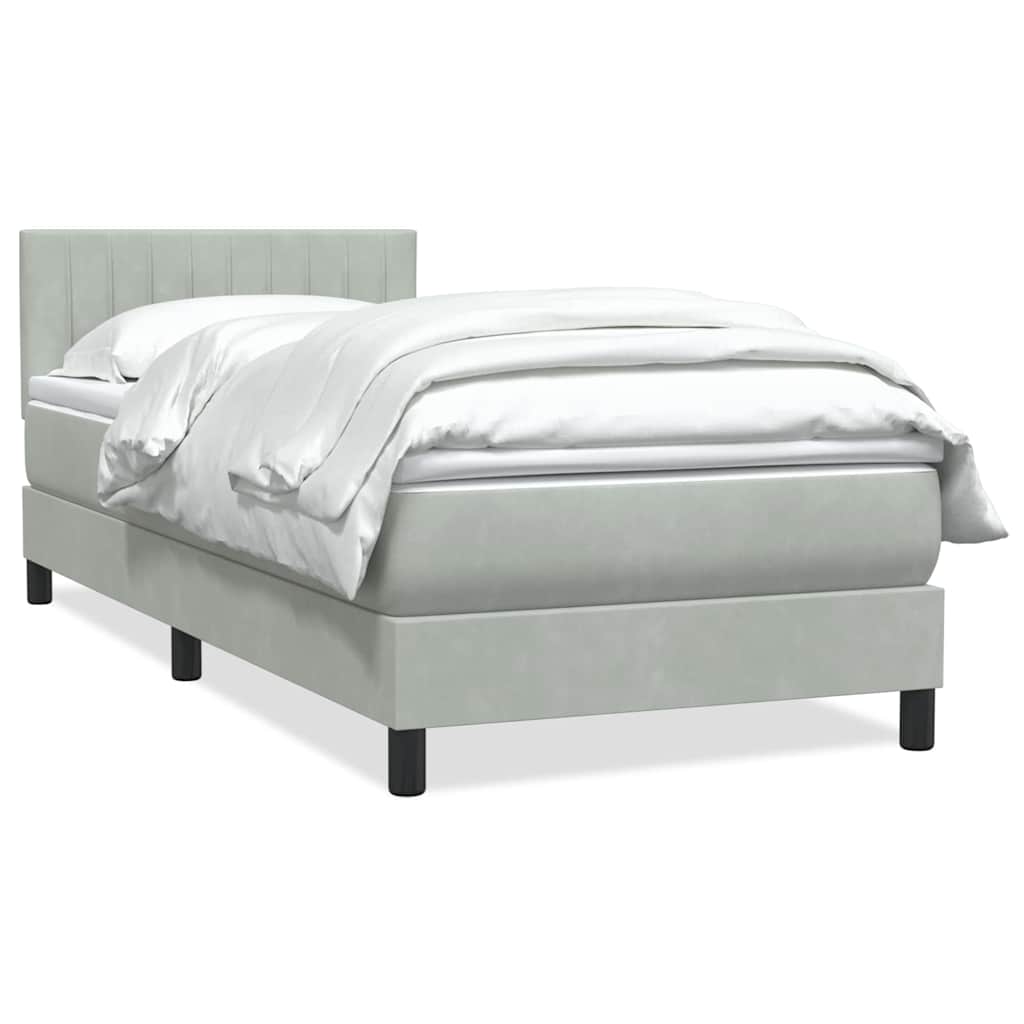 Box Spring krevet s madracem svijetlo sivi 80x210 cm baršun