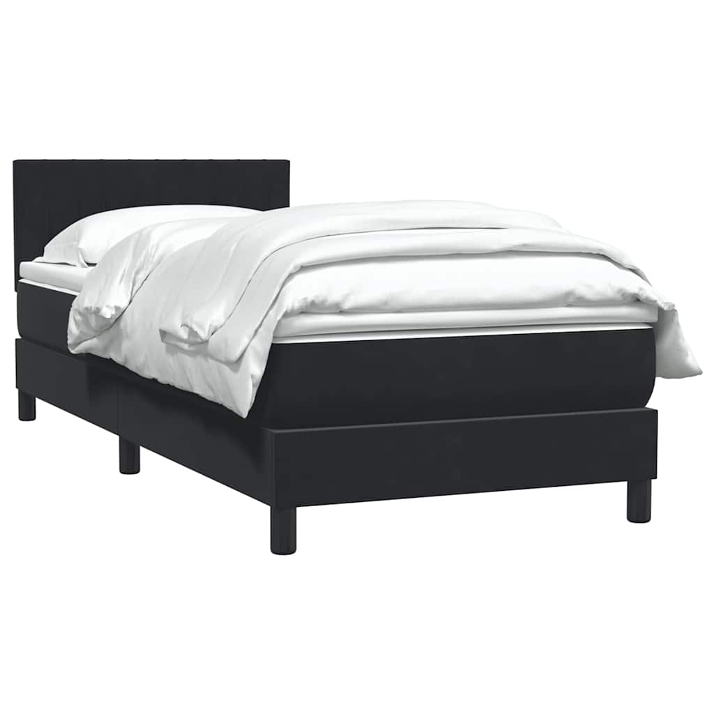 Box spring krevet s madracem crni 90x210 cm baršunasti