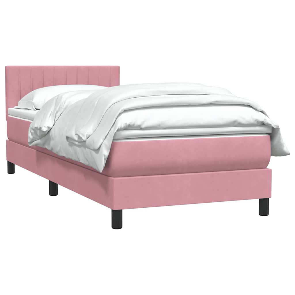 Box Spring krevet s madracem ružičasti 90x210 cm samt