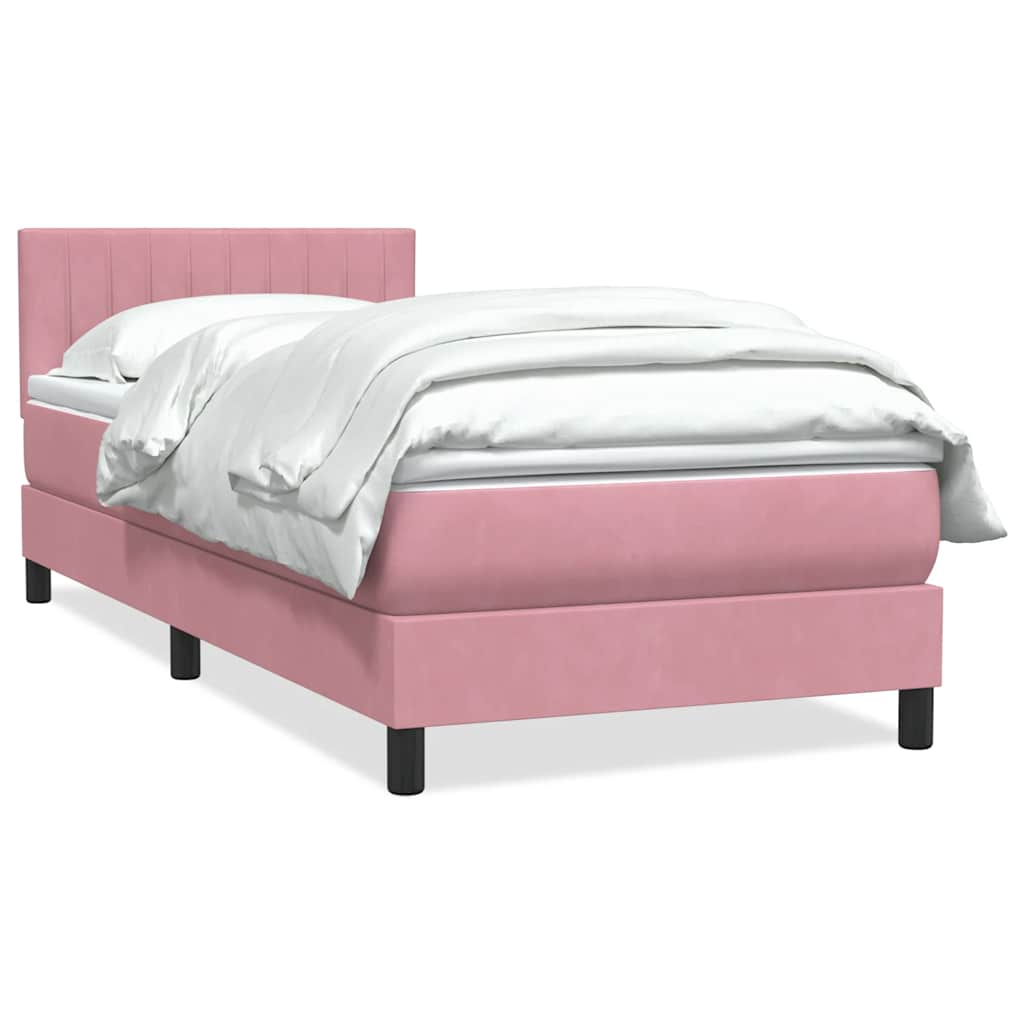Box spring krevet s madracem ružičasti 80 x 220 cm baršunasti