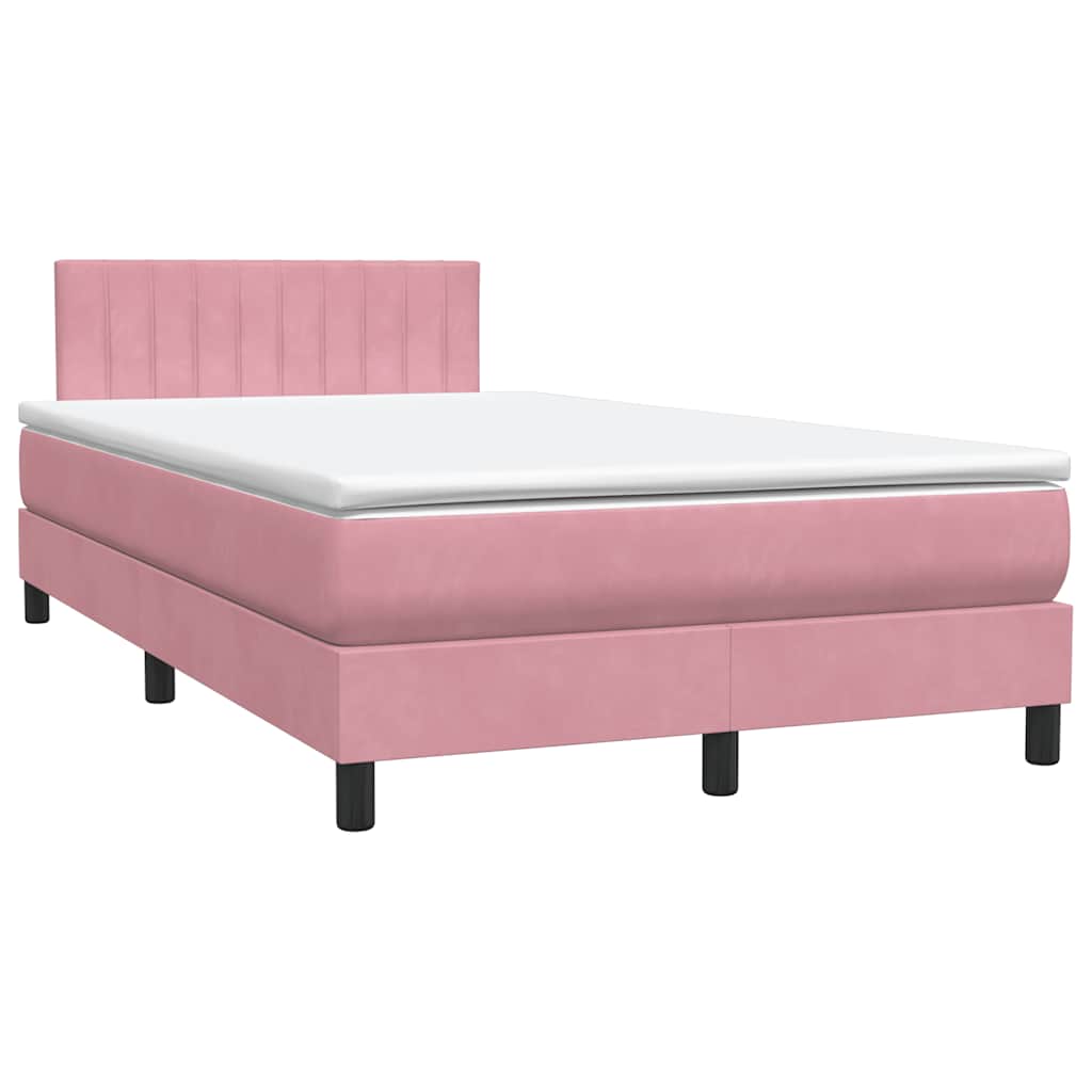 Box Spring krevet s madracem ružičasti 120x220 cm samt