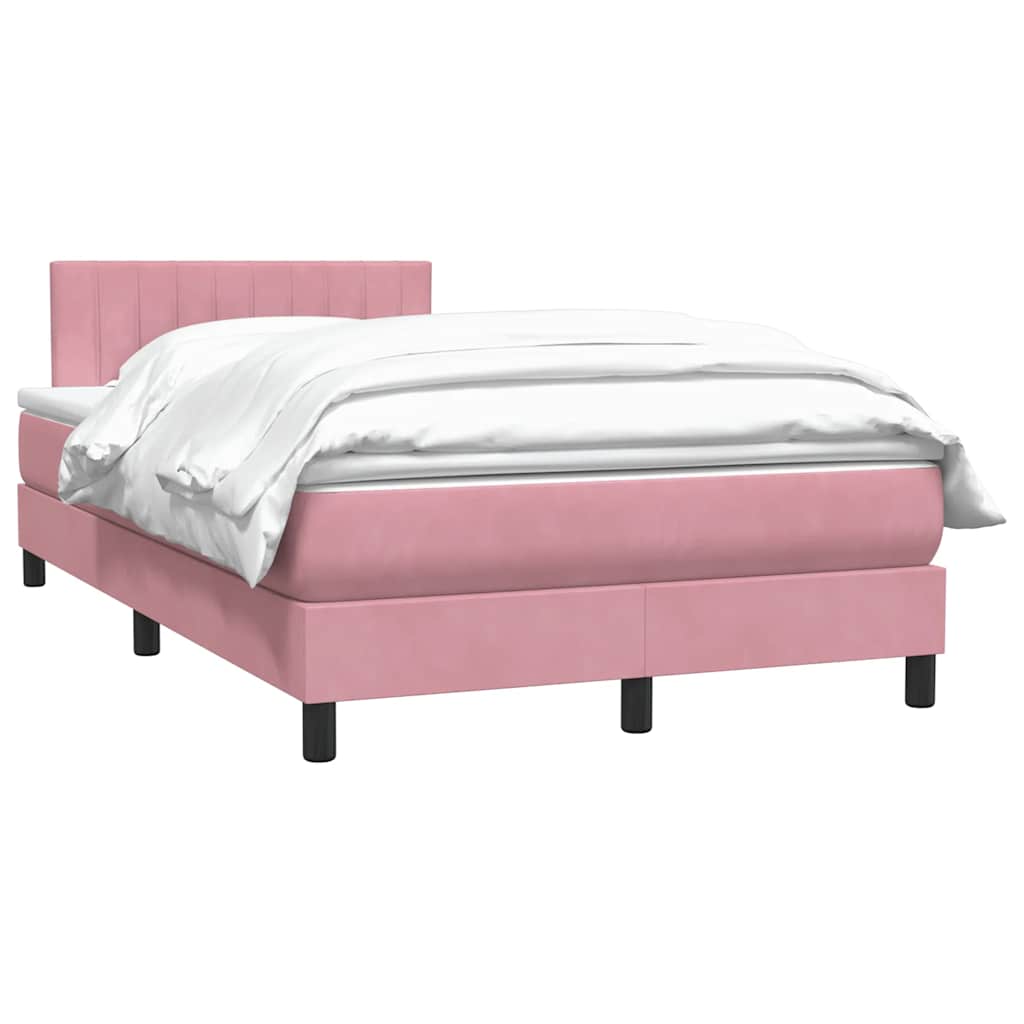 Box Spring krevet s madracem ružičasti 120x220 cm samt
