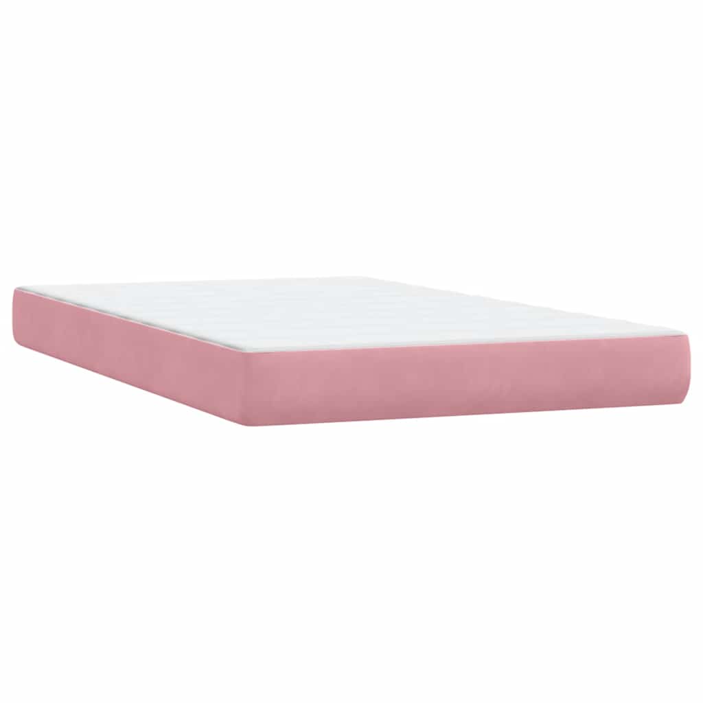 Box Spring krevet s madracem ružičasti 120x220 cm samt