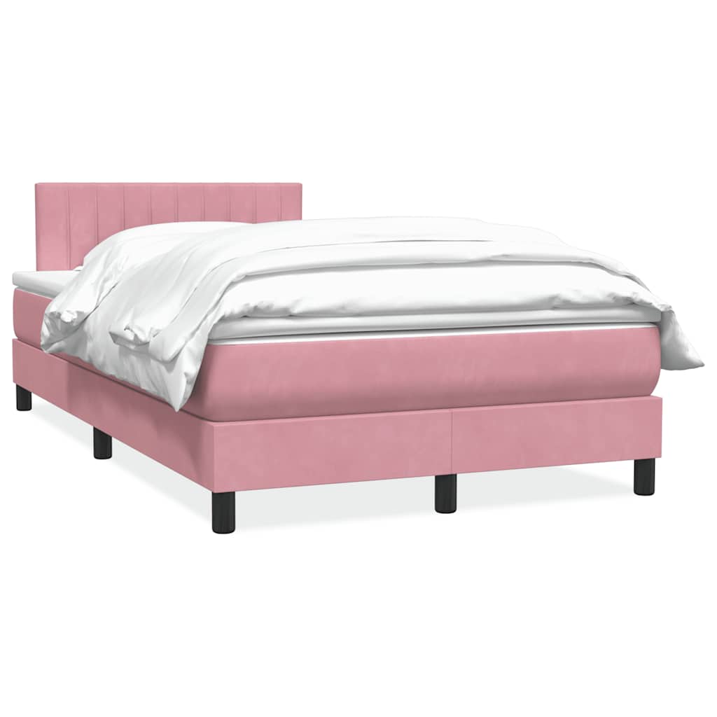 Box Spring krevet s madracem ružičasti 120x220 cm samt
