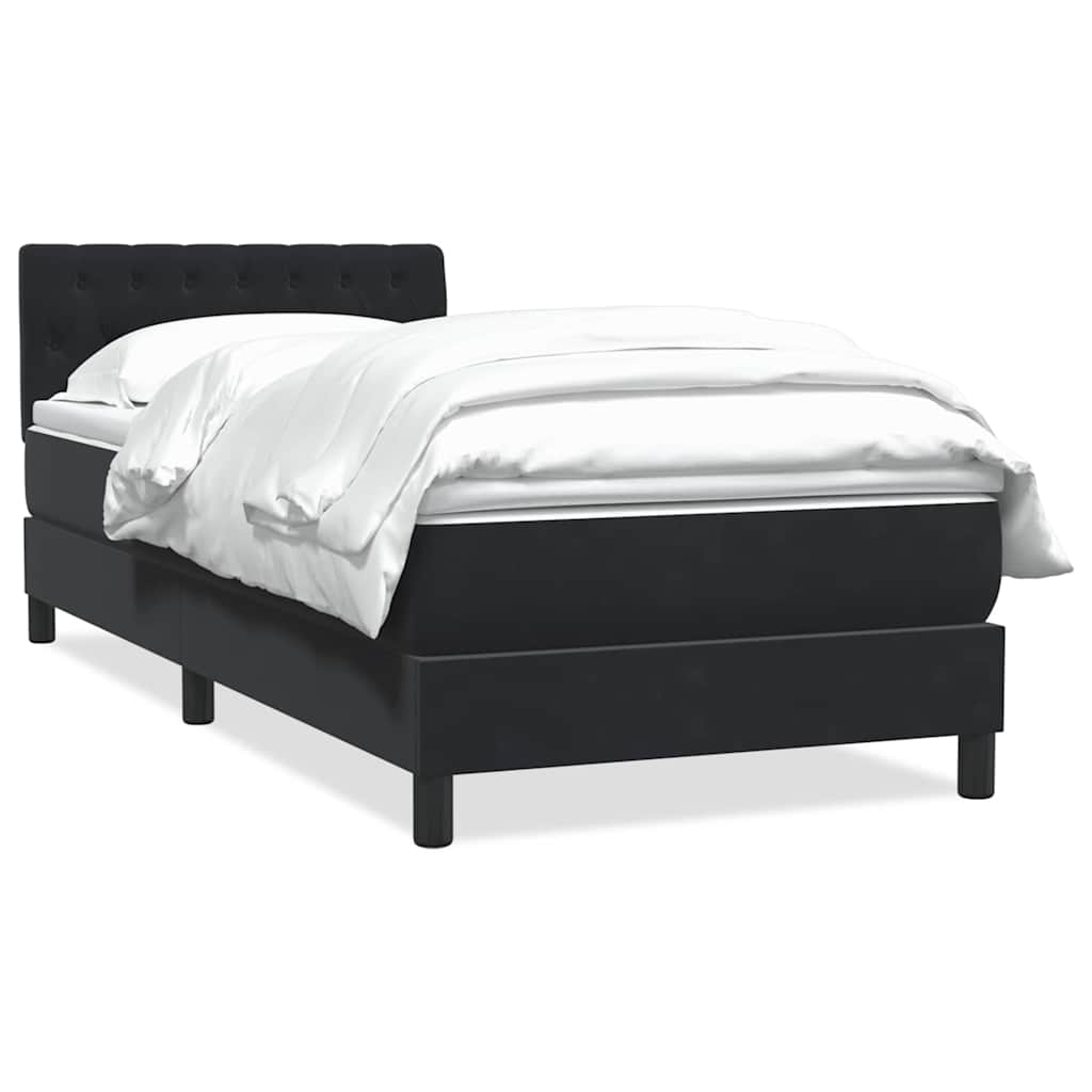 Box spring krevet s madracem crni 90x210 cm baršunasti