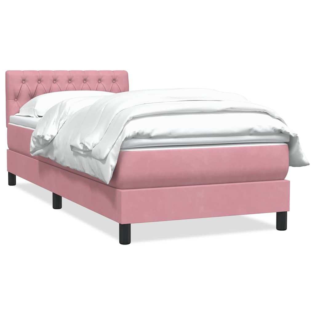 Box Spring krevet s madracem ružičasti 90x210 cm samt