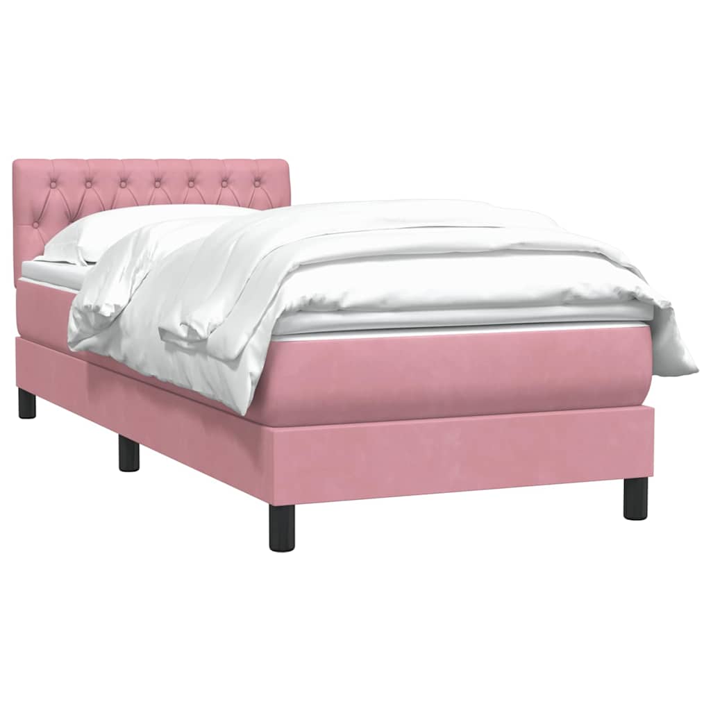 Box Spring krevet s madracem ružičasti 90x210 cm samt
