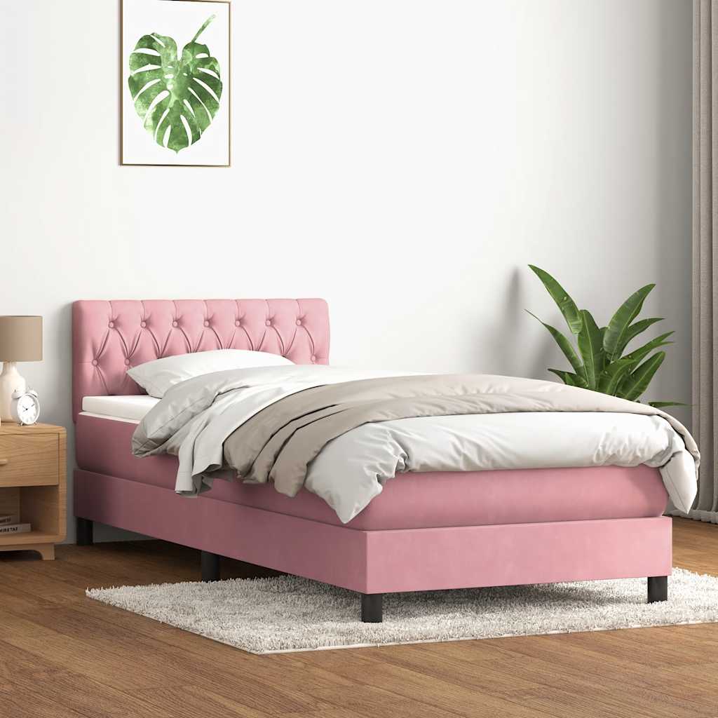 Box spring krevet s madracem ružičasti 80 x 220 cm baršunasti