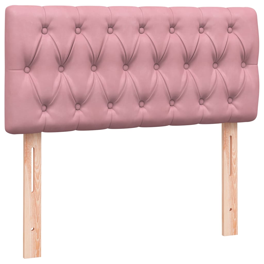 Box spring krevet s madracem ružičasti 90x220 cm baršunasti