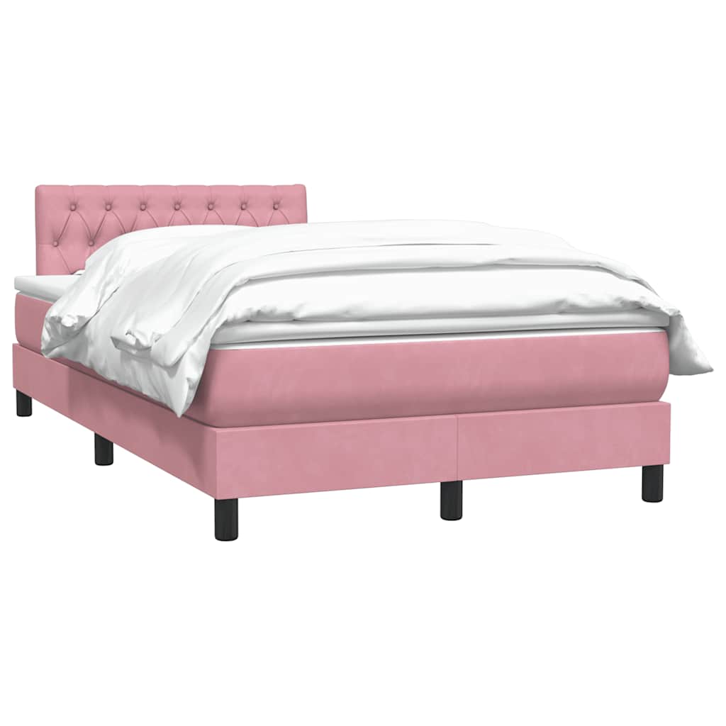Box Spring krevet s madracem ružičasti 120x220 cm samt