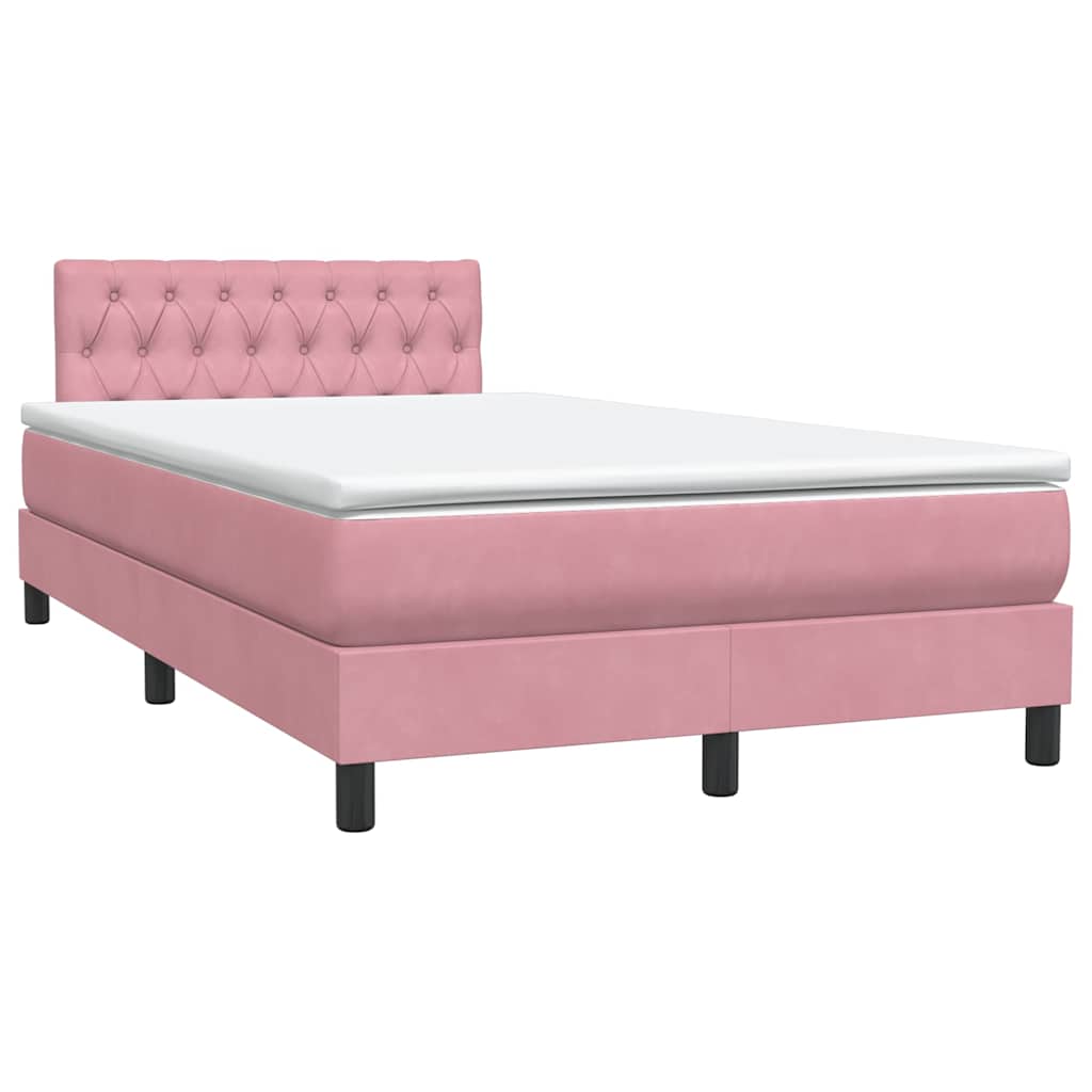 Box Spring krevet s madracem ružičasti 120x220 cm samt