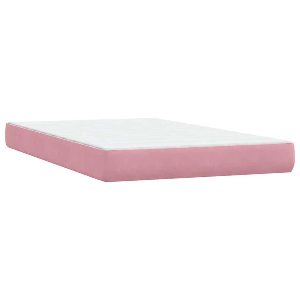 Box Spring krevet s madracem ružičasti 120x220 cm samt