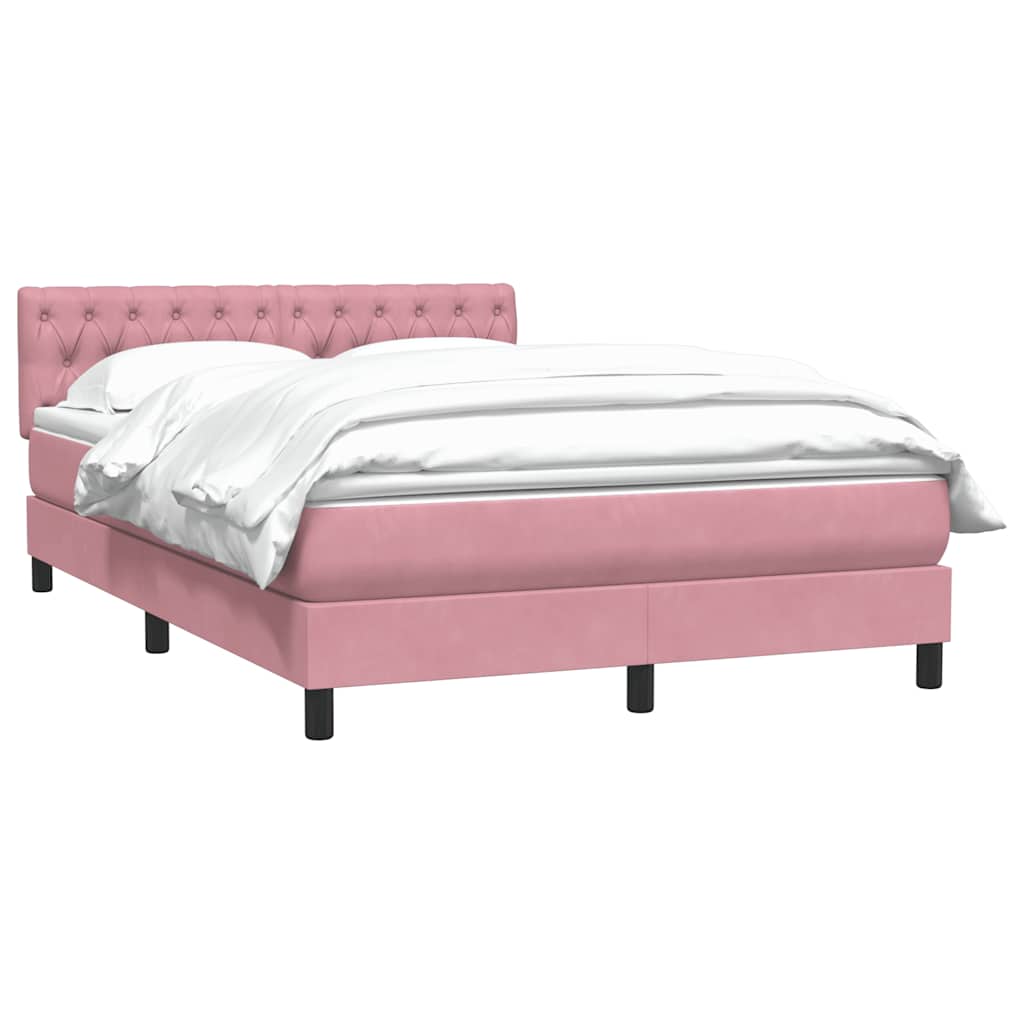 Box Spring krevet s madracem ružičasti 140x220 cm baršun
