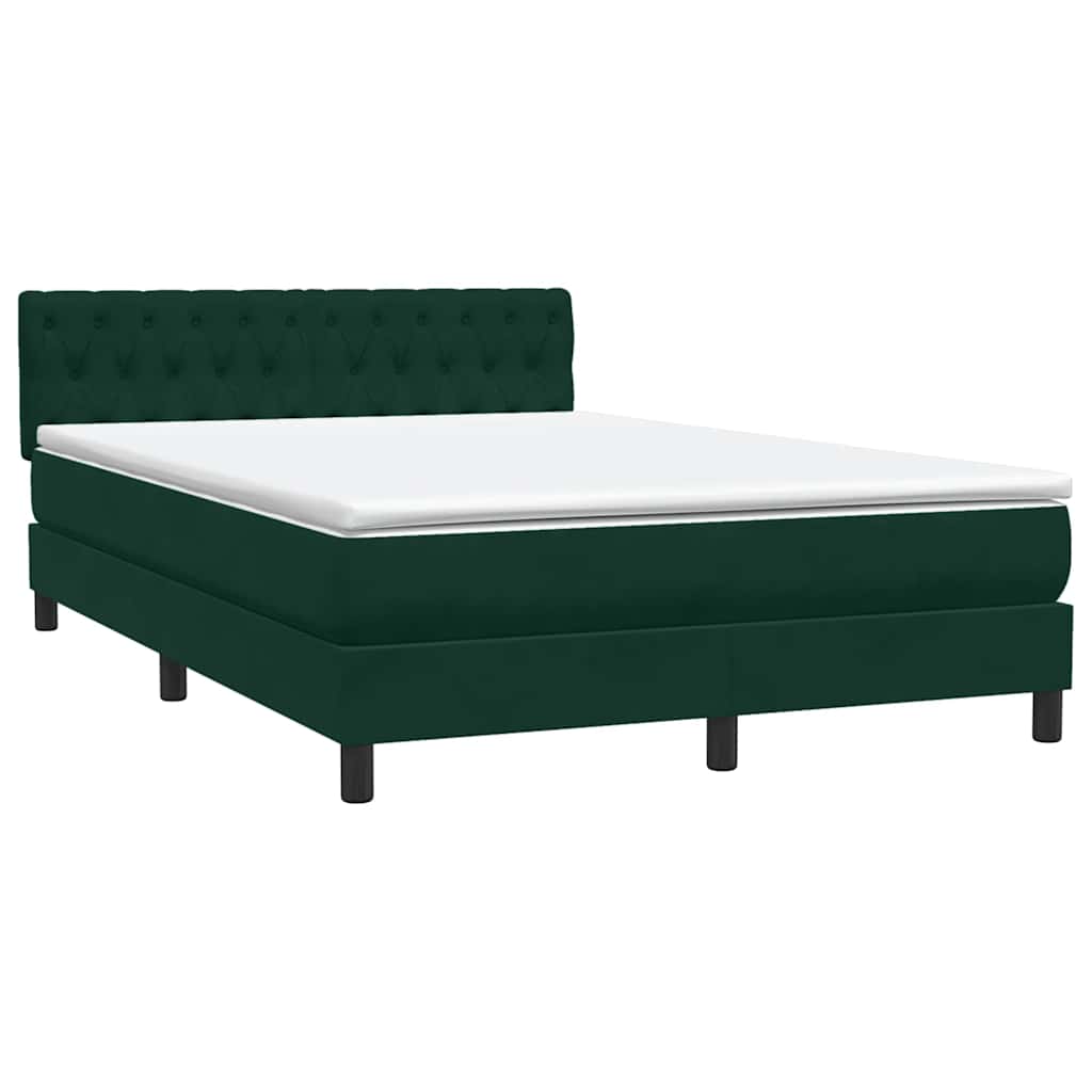Box Spring krevet s madracem tamno zeleni 160x220 cm baršun