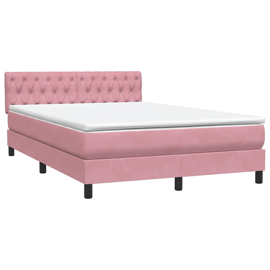 Box Spring krevet s madracem ružičasti 160x220 cm baršun