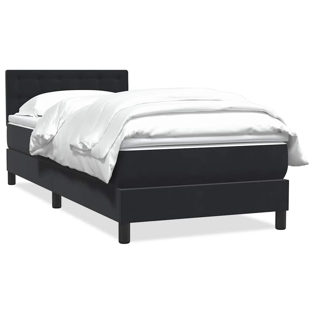 Box spring krevet s madracem crni 90x210 cm baršunasti