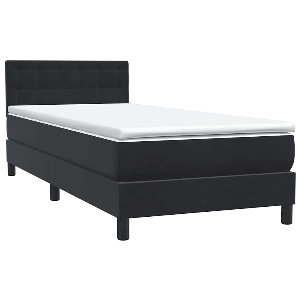 Box spring krevet s madracem crni 90x210 cm baršunasti