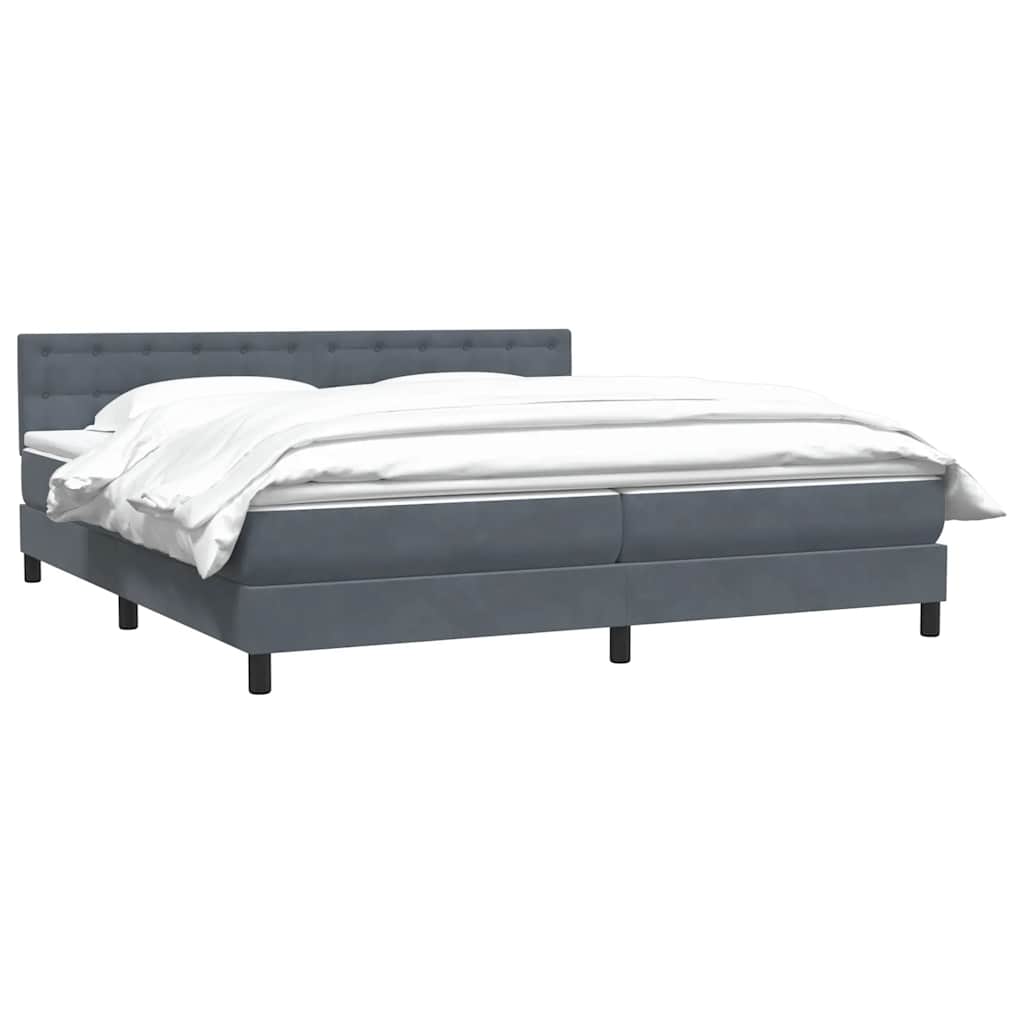 Krevet s oprugama i madracem tamnosivi 180x210 cm baršunasti