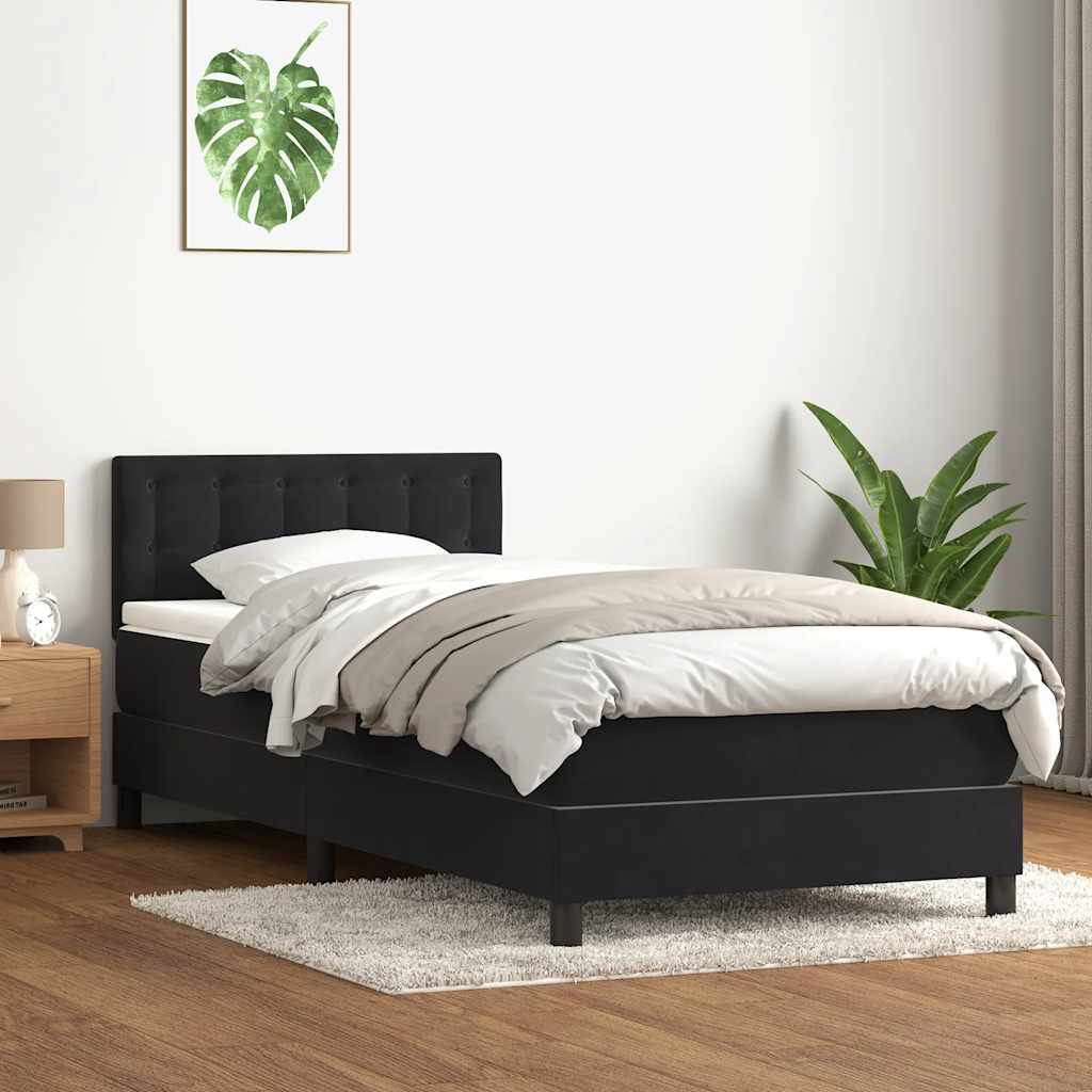 Box spring krevet s madracem crni 80 x 220 cm baršunasti