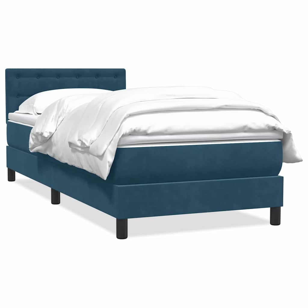 Box spring krevet s madracem tamnoplavi 80x220 cm baršunasti