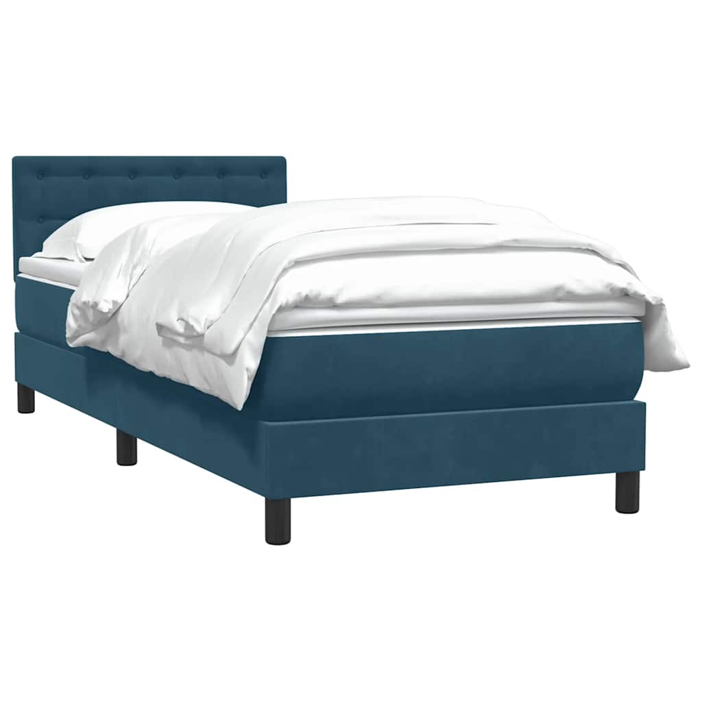 Box spring krevet s madracem tamnoplavi 80x220 cm baršunasti